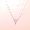New Product - Antique Gold Chain with Triangle Crystal Zircon Pave Pend 16"+2