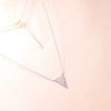 New Product - Antique Gold Chain with Triangle Crystal Zircon Pave Pend 16"+2