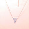 New Product - Antique Gold Chain with Triangle Crystal Zircon Pave Pend 16"+2