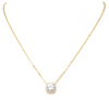 New Product - 16" Gold Tone and Square Cubic Zirconia Pendant