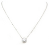 New Product - 16" Silver Tone and Square Cubic Zirconia Pendant