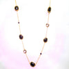 New Product - 87  Gold Chain Onyx with Semi Precious Stone Stations Approx: 36"