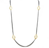 New Product - Gunmetal Double Chain Necklace w/ Square cubic Zirconia Stations