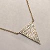 New Product - Antique Gold Chain with Triangle Crystal Zircon Pave Pend 16"+2
