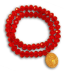 34 EMF Jewelry - Red Crystal Double Duty Bracelet - 8mm beads EMF Bio Protector