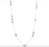 EMF Protection Jewelry - NE-3776 HEM - Gold Chain Long Necklace with Clear Cubic Zirconia Stations