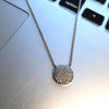 New Product - 16" Silver Tone and Round Pave Zirconia Pendant