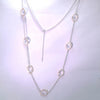 New Product - Silver Tone Chain Gold Oval Clear Cubic Zirconia Stations 36"