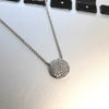 New Product - 16" Silver Tone and Round Pave Zirconia Pendant