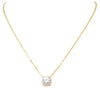 New Product - 16" Gold Tone and Square Cubic Zirconia Pendant