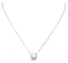 New Product - 16" Silver Tone and Square Cubic Zirconia Pendant