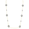 New Product - Gunmetal Necklace w/ Gold Oval and Clear Cubic Zirconia Stations