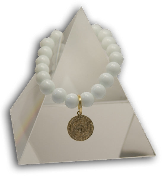 136 New Product - EMF Harmonizing Bracelet White Coral Medalion