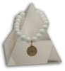 136 New Product - EMF Harmonizing Bracelet White Coral Medalion