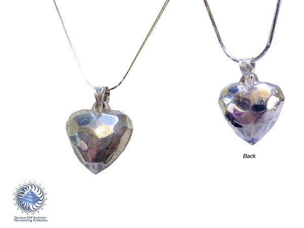 New Product - 117 Quantum EMF radiation Protecting Jewelry 99.99 Silver heart with Crystals