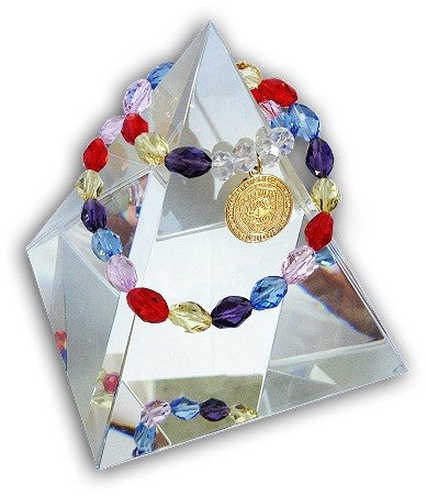 35 EMF Jewelry - Multicolor Crystal Double Duty Bracelet  - 12mm x 8mm EMF Bio Protector