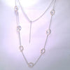 New Product - Silver Tone Chain Gold Oval Clear Cubic Zirconia Stations 36"