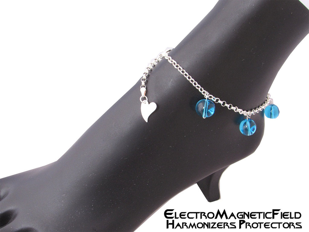 New Product - Blue Globe Silver Anklet Quantum BioShield Quantum Protector