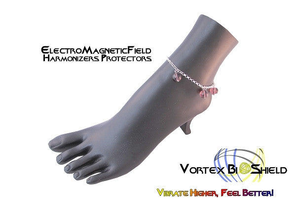 New Product - SMOKEY QUARTZ  Globe Silver Anklet Quantum BioShield Quantum Protector