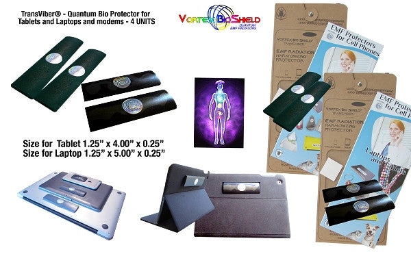 126 - NEW Quantum EMF Neutralizers 2 for Laptops and 2 for Tablets - total 4 units