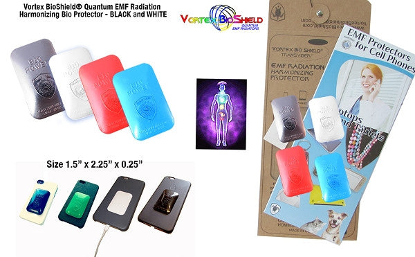 4 Quantum Vortex BioShield® EMF Cell Phone Radiation Bio Protectors Harmonizers Black/White/Red/Blue