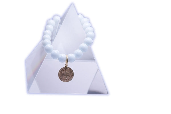 New Product - EMF Radiation Harmonizing Bracet - White GLOBE Crystal Bracelet